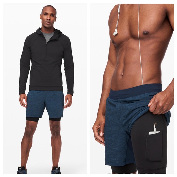 Lululemon Blue T.H.E. Shorts 7” Lined Nulux Sz M - Picture 2 of 8